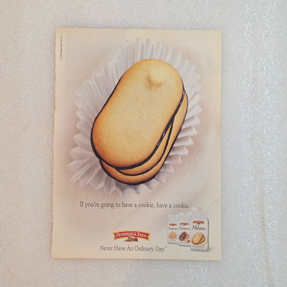 Vintage Print Ad Pepperidge Farm Milano cookies color 8x10.5 2000
